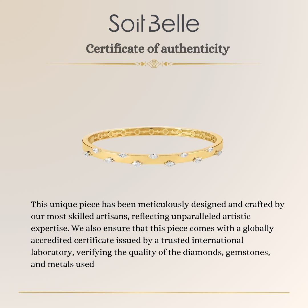 ETOILE Yellow Gold Scattered Diamond bangle