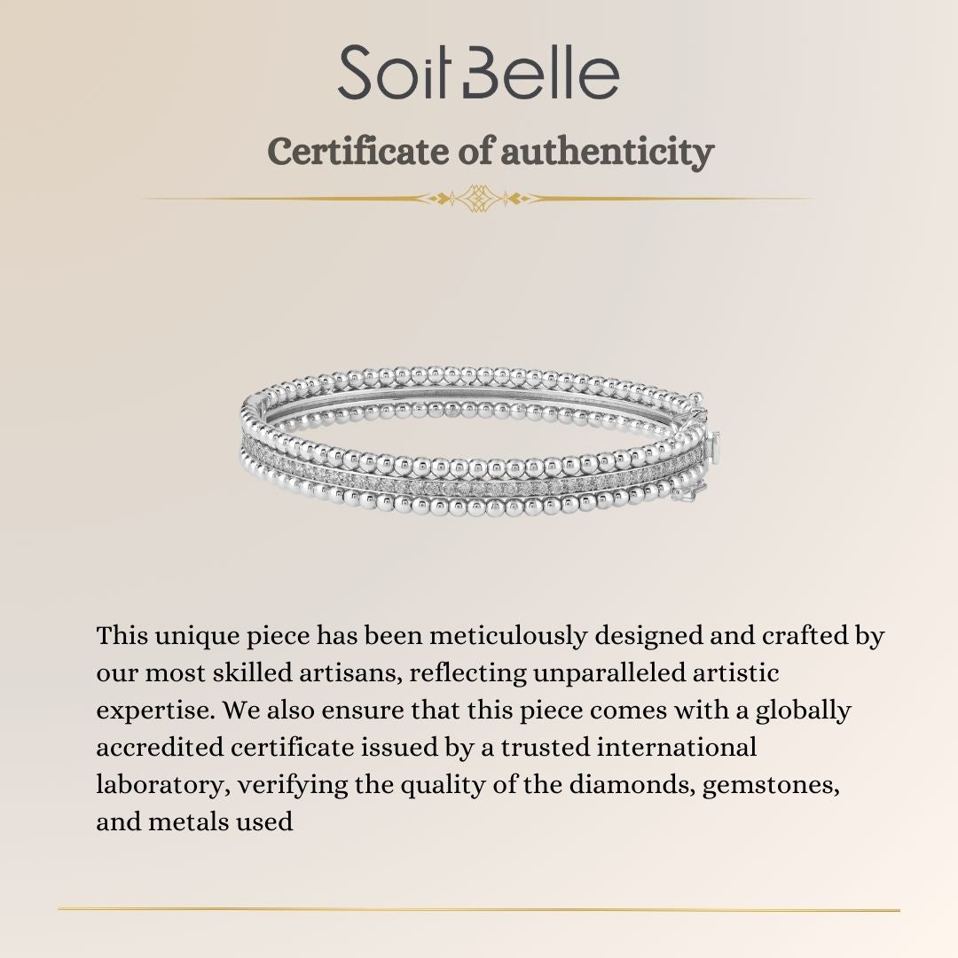 Lucien White Gold Diamond and Bubble Bangle