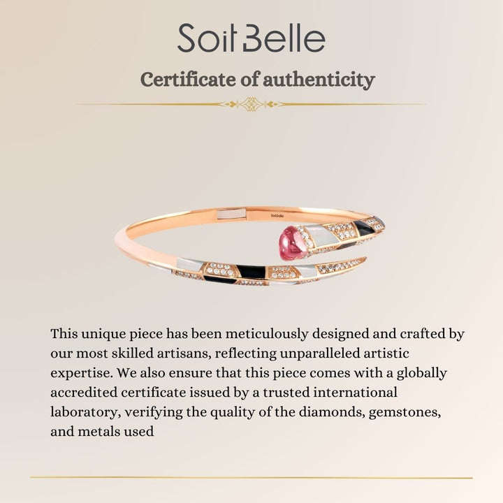 Rose Gold Diamond Bangle With Natural Ruby