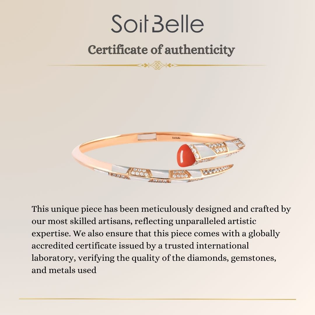 ARTISTRY Rose Gold Bangle With Natural Coral