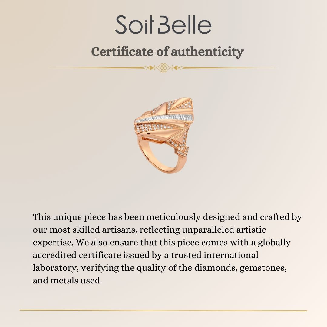VISTA Rose Gold Diamond Geometric ring