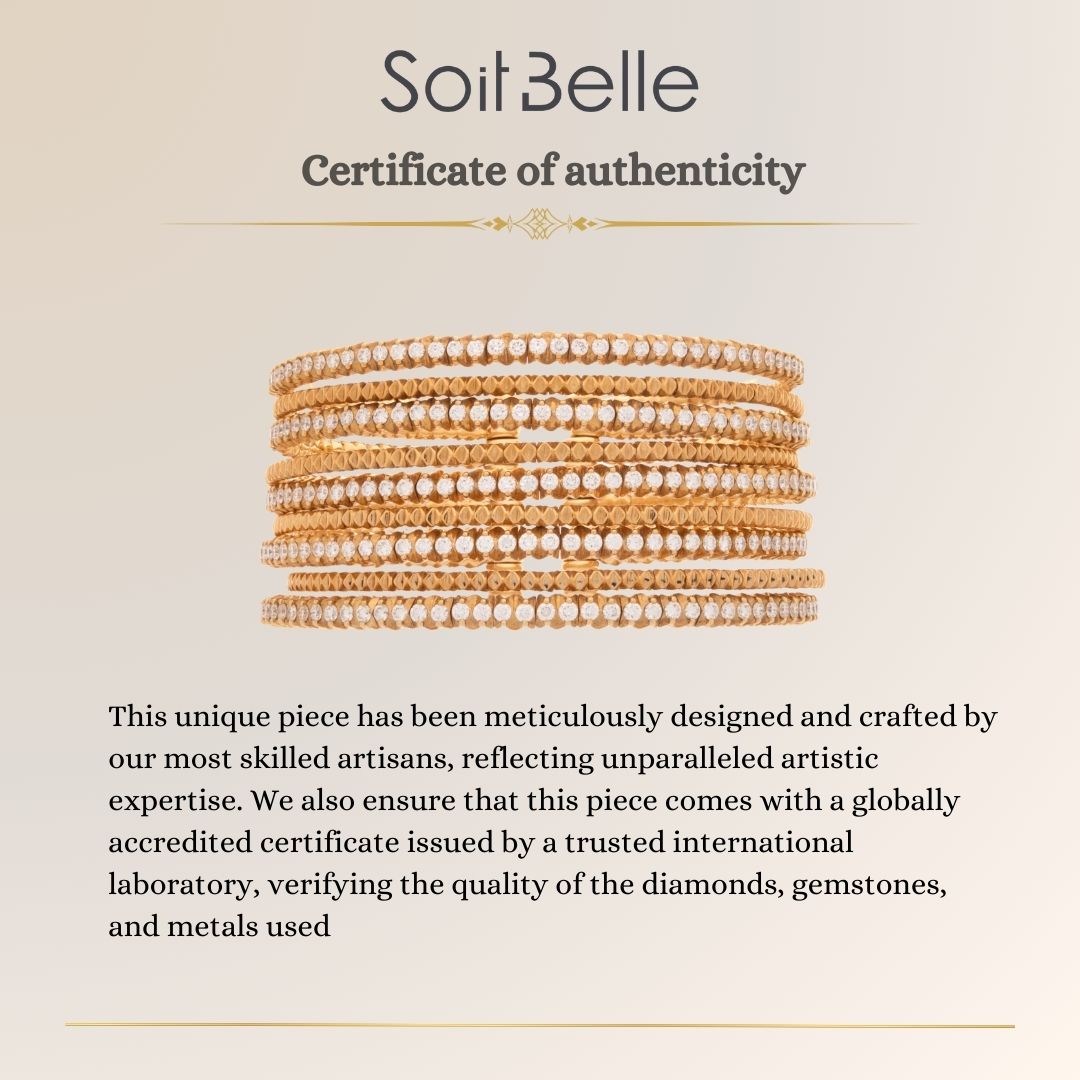 Yellow Gold 5 Layers Diamond Bangle