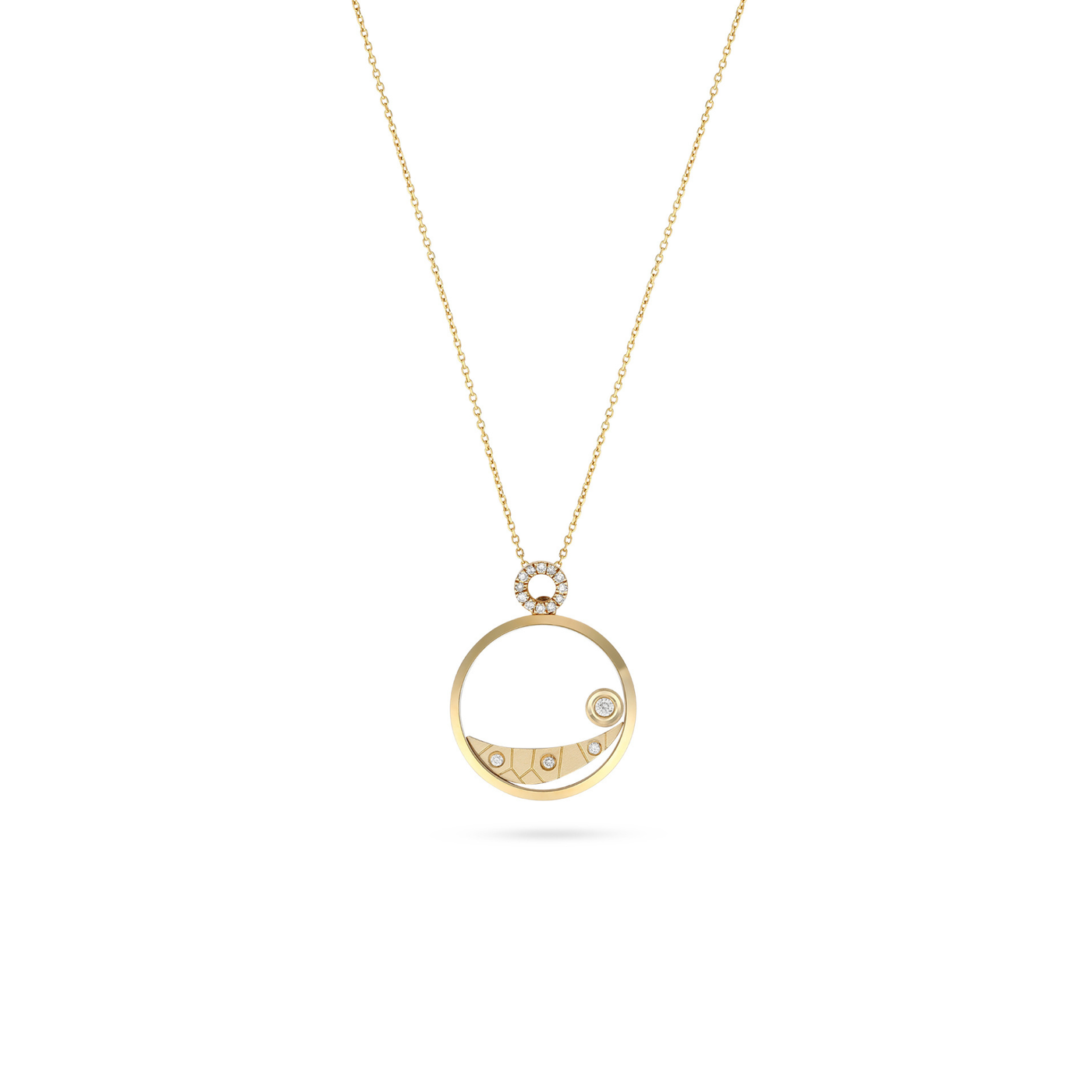 ICONS Yellow Gold Diamond Moon Pendant