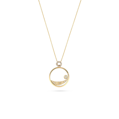  ICONS Yellow Gold Diamond Moon Pendant