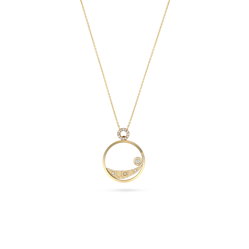 ICONS Yellow Gold Diamond Moon Pendant