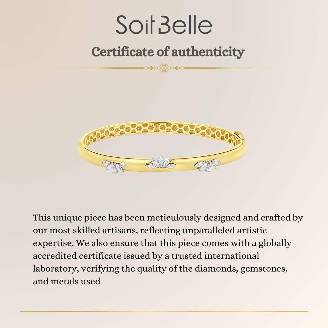 ETOILE yellow Gold Marquise & pear shape Diamond Bangle