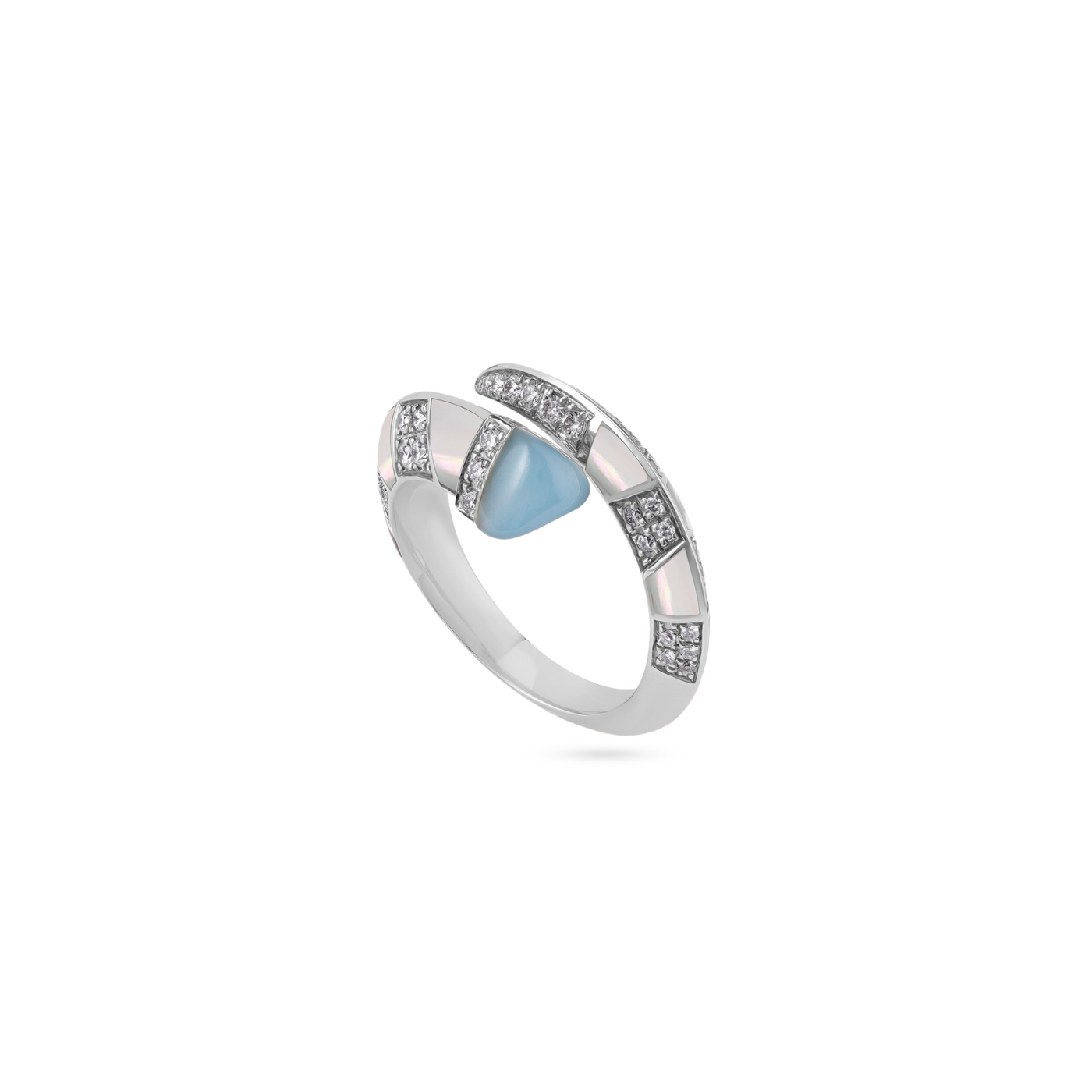 ARTISTRY White Gold Diamond Ring With Natural CHALCEDONY