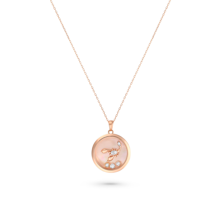 ICONS Rose Gold Diamond Scorpio Pendant
