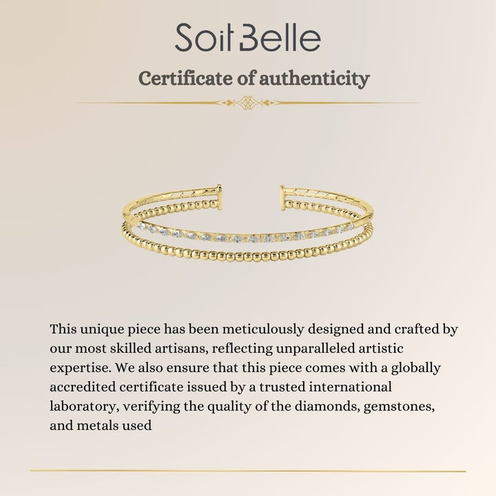 Lucien Yellow Gold Diamond Bubble Bangle