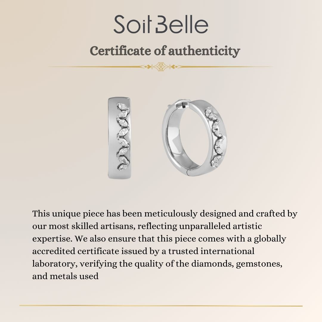 ETOILE White Gold Hoop Earring with Marquise