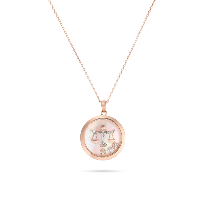 ICONS Rose Gold Diamond Libra Pendant