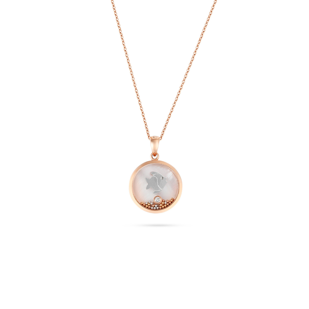 ICONS Rose Gold Diamond Poisson Pendant