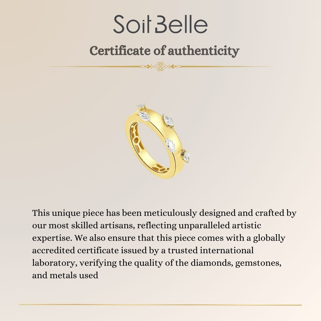 ETOILE Yellow Gold Scattered Diamond Ring