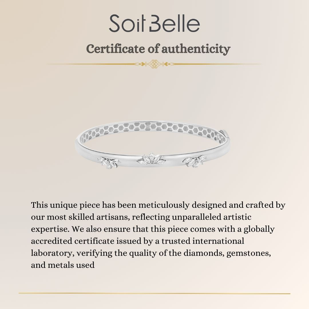 ETOILE WHITE Gold Marquise & pear shape Diamond Bangle