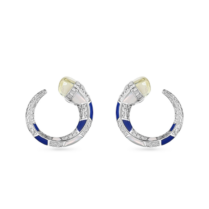 ARTISTRY White Gold Diamond Earring with Natural Citrine