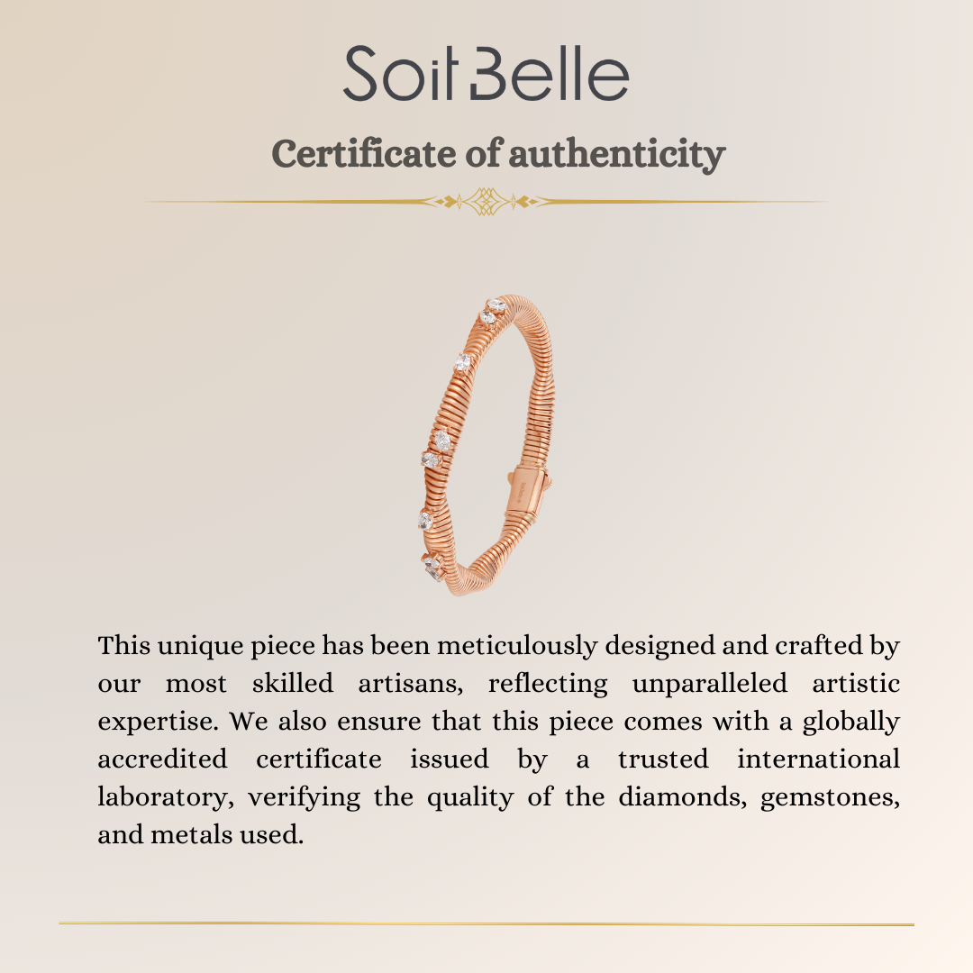 Lucien Jolie Twisted Rose Gold oval Diamond Bangle