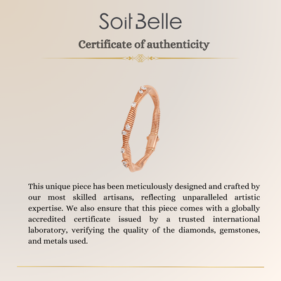 Lucien Jolie Twisted Rose Gold oval Diamond Bangle