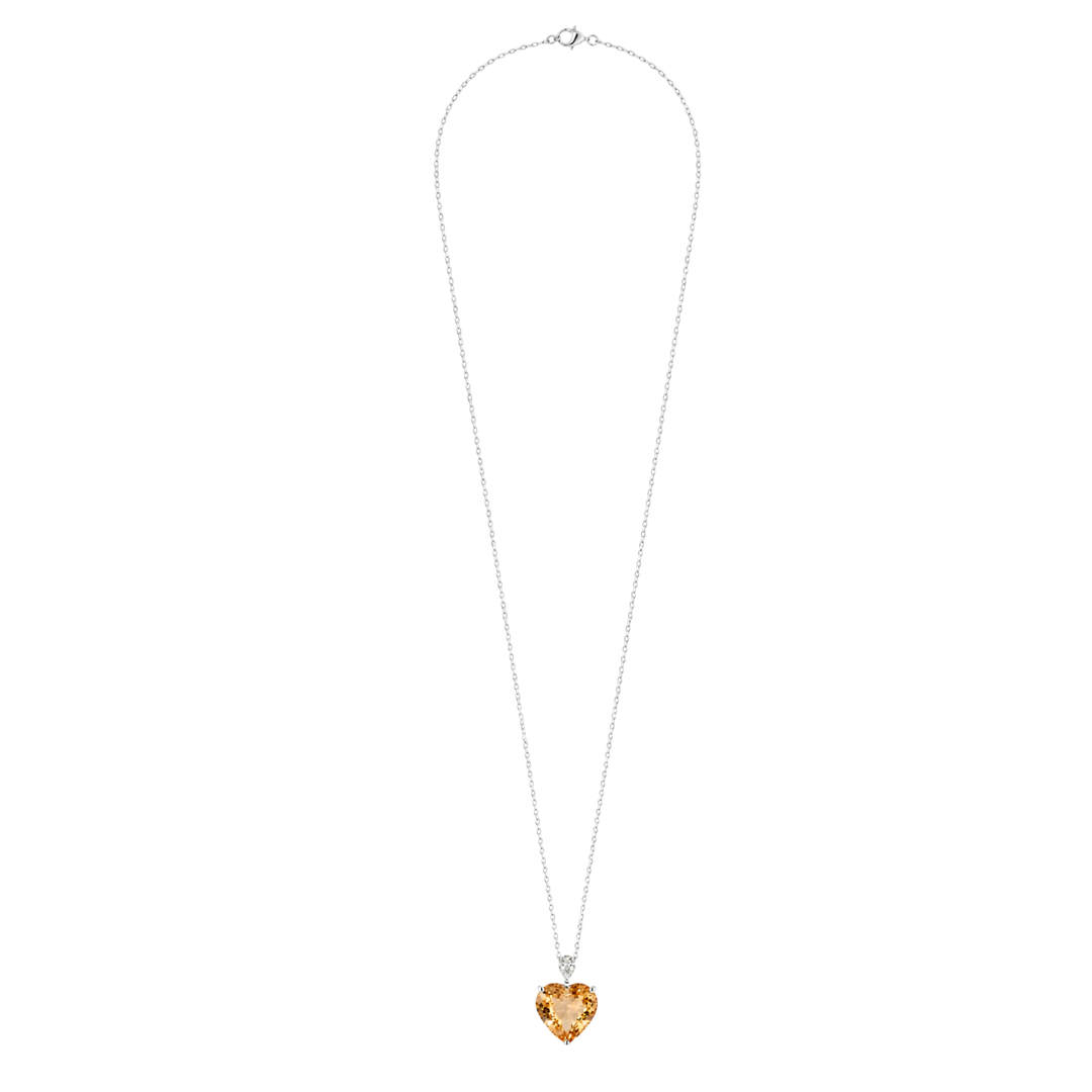 luxury yellow gold citrine diamond pendant