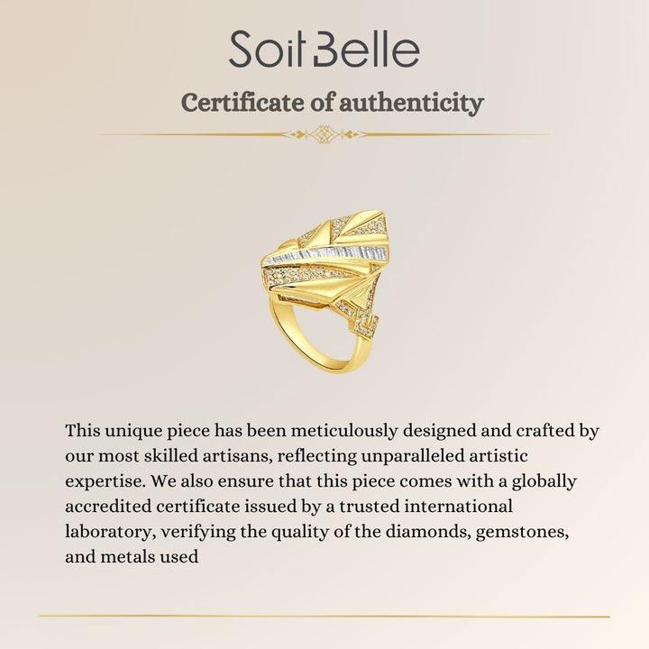 YELLOW Gold Diamond Geometric ring