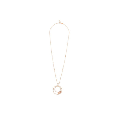 RONZA Rose Gold Double Circle Diamond Pendant