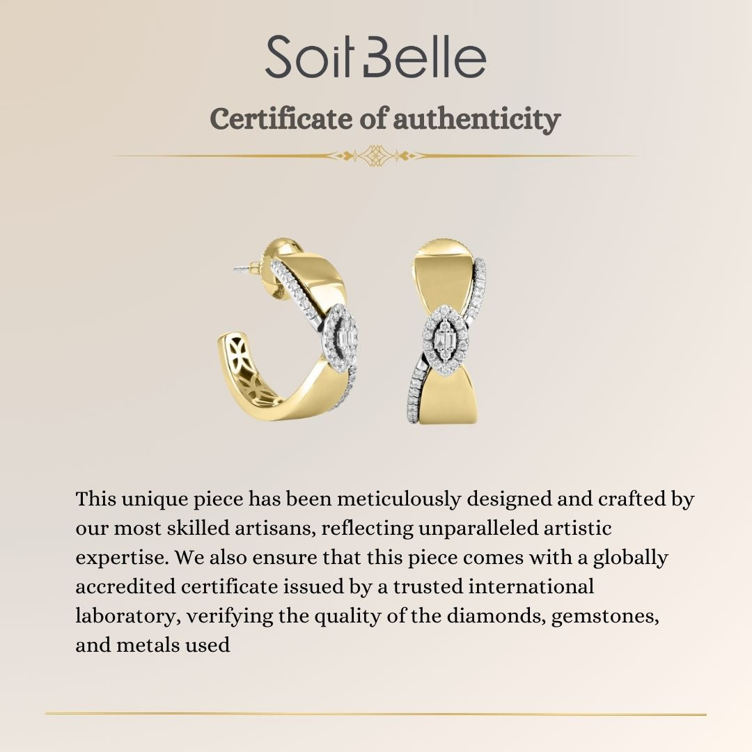 ETOILE Yellow Gold Diamond Hoop Earring