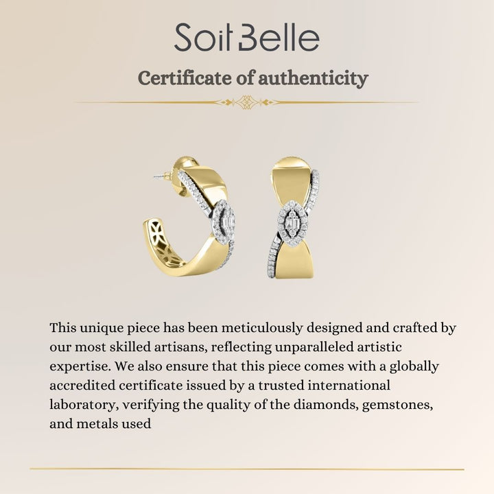 ETOILE Yellow Gold Diamond Hoop Earring