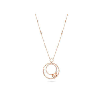  RONZA Rose Gold Double Circle Diamond Pendant