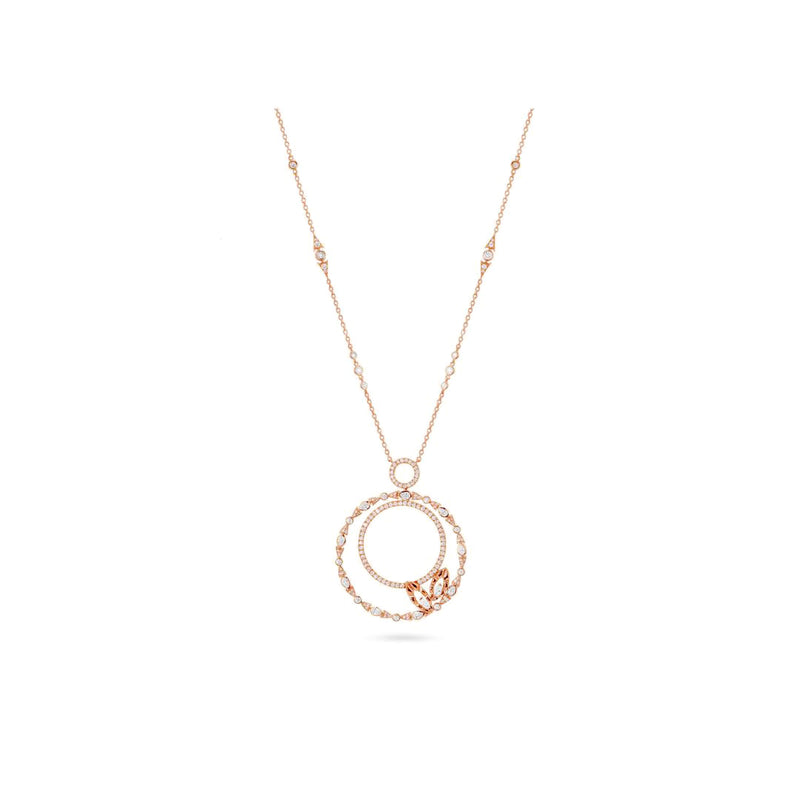 RONZA Rose Gold Double Circle Diamond Pendant
