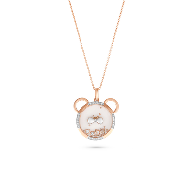  ICONS Rose Gold Diamond Teddy Pendant