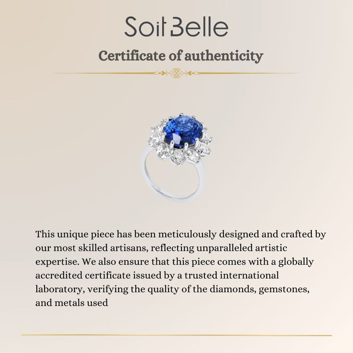 Soit Belle Classic Blue Sapphire Diamond Ring