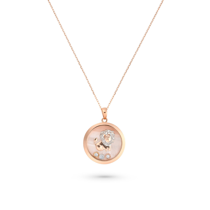 ICONS Rose Gold Diamond Leo Pendant