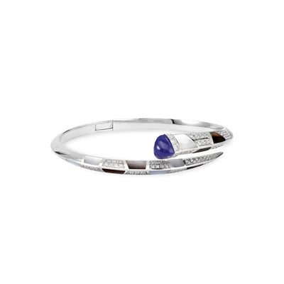 ARTISTRY White Gold Diamond Bangle With Natural Lapis