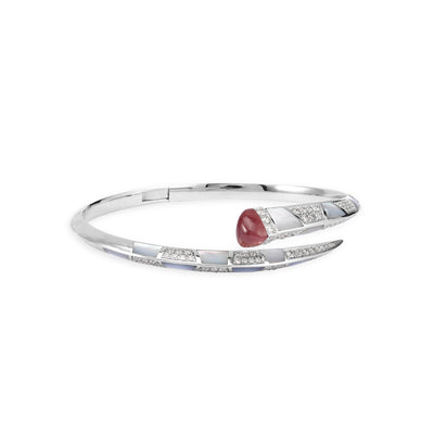 ARTISTRY White Gold Diamond Bangle With Natural Ruby