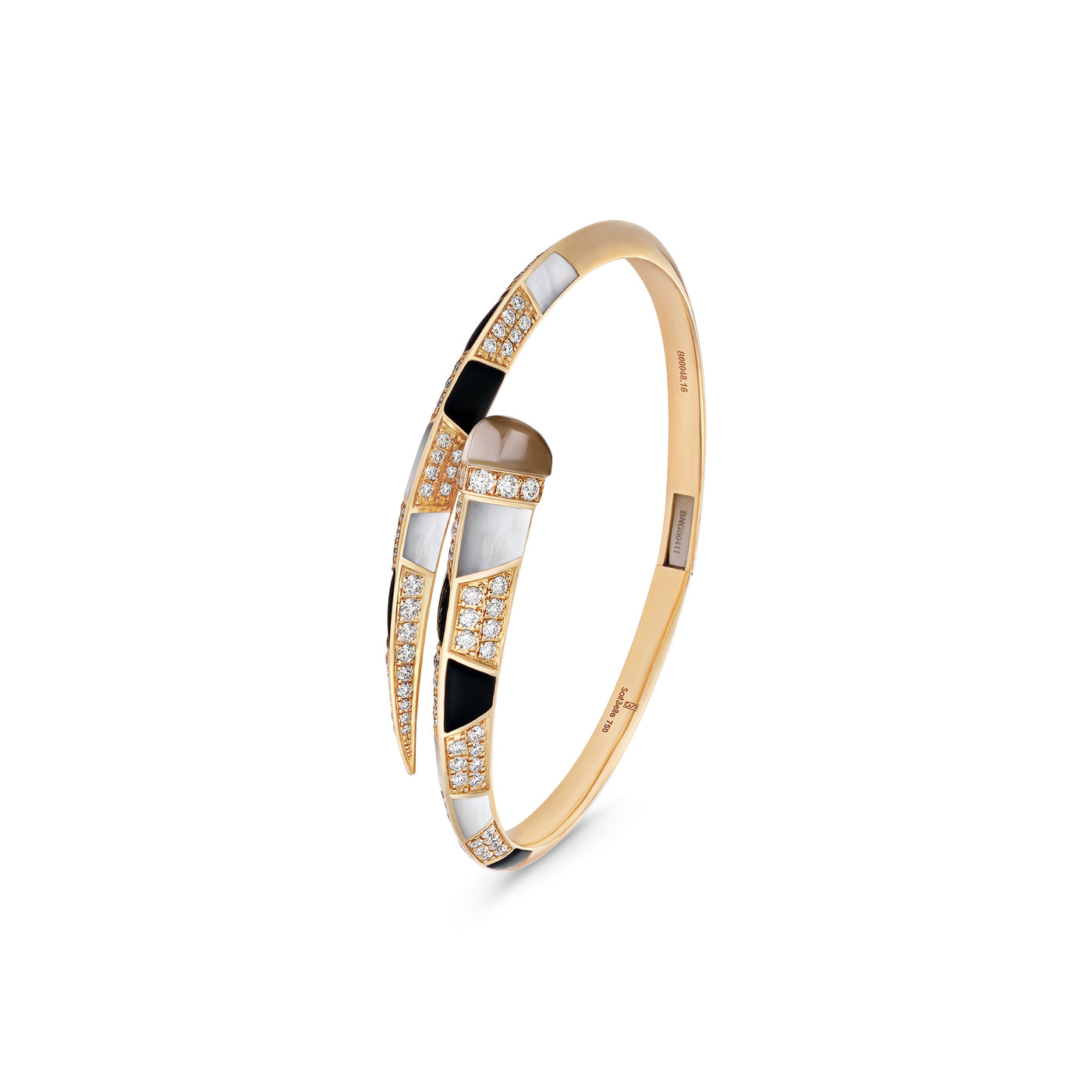 ARTISTRY Yellow Gold Bangle With Natural Smoky Quartz