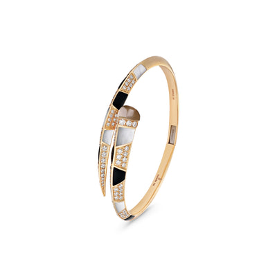  ARTISTRY Yellow Gold Bangle With Natural Smoky Quartz