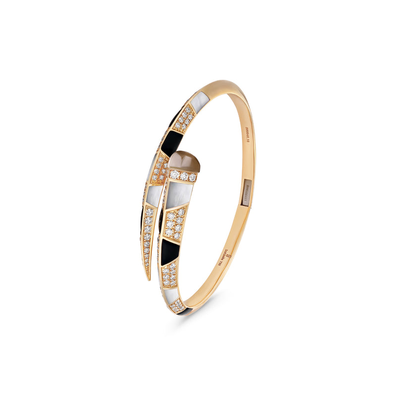 ARTISTRY Yellow Gold Bangle With Natural Smoky Quartz