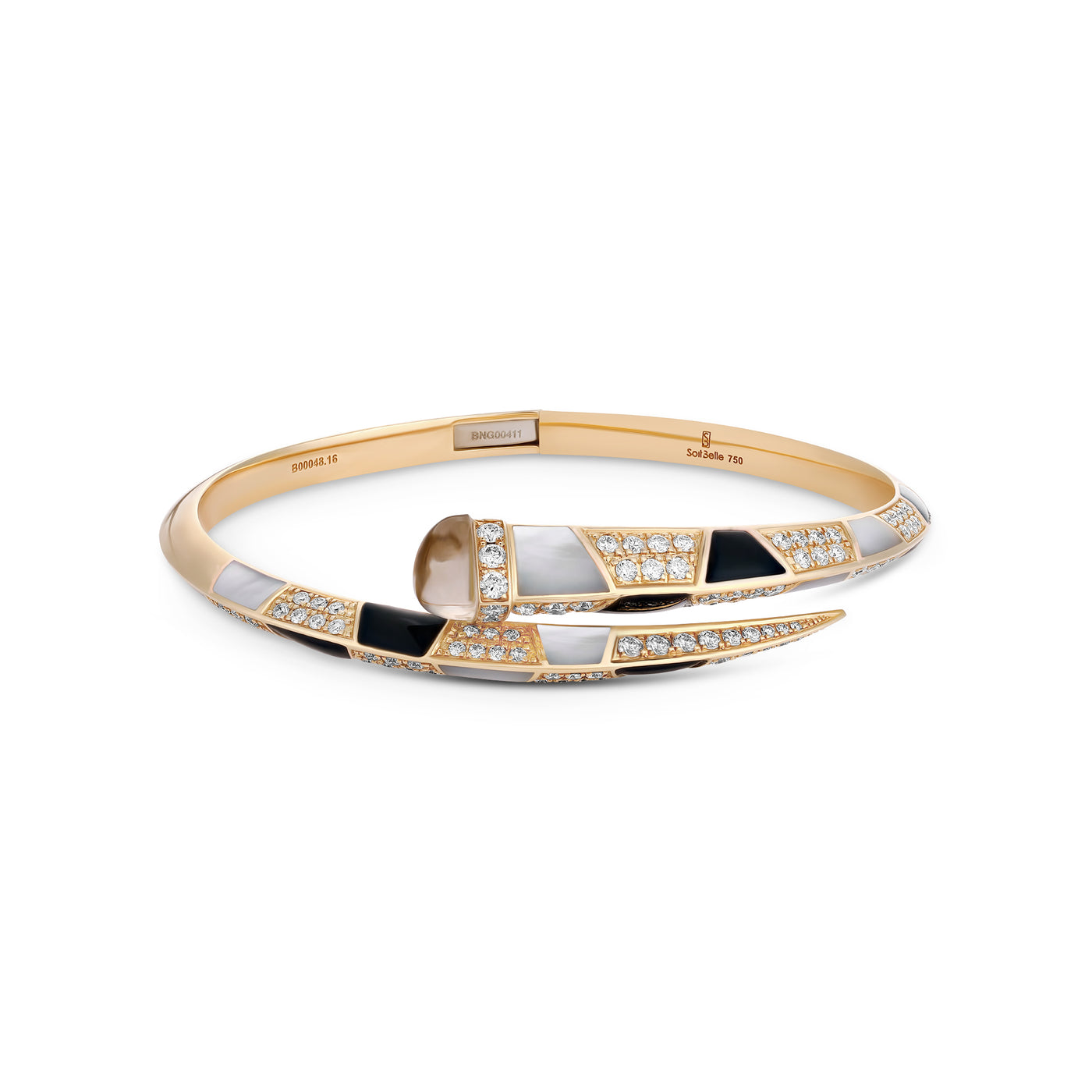 ARTISTRY Yellow Gold Bangle With Natural Smoky Quartz