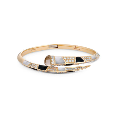 ARTISTRY Yellow Gold Bangle With Natural Smoky Quartz