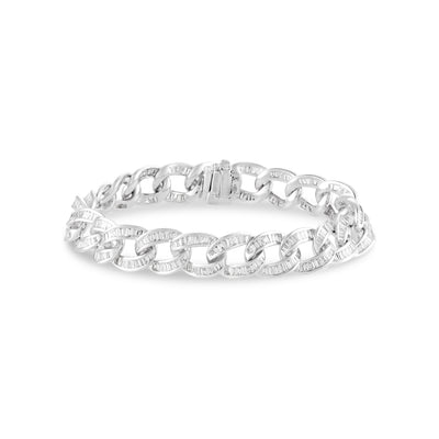  White Gold Baguette Diamond Bangle DILARA White Gold Baguette Diamond Chain Bangle