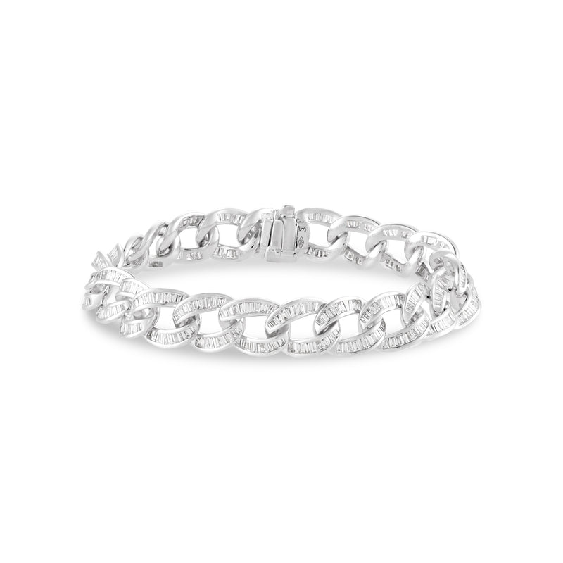  White Gold Baguette Diamond Bangle