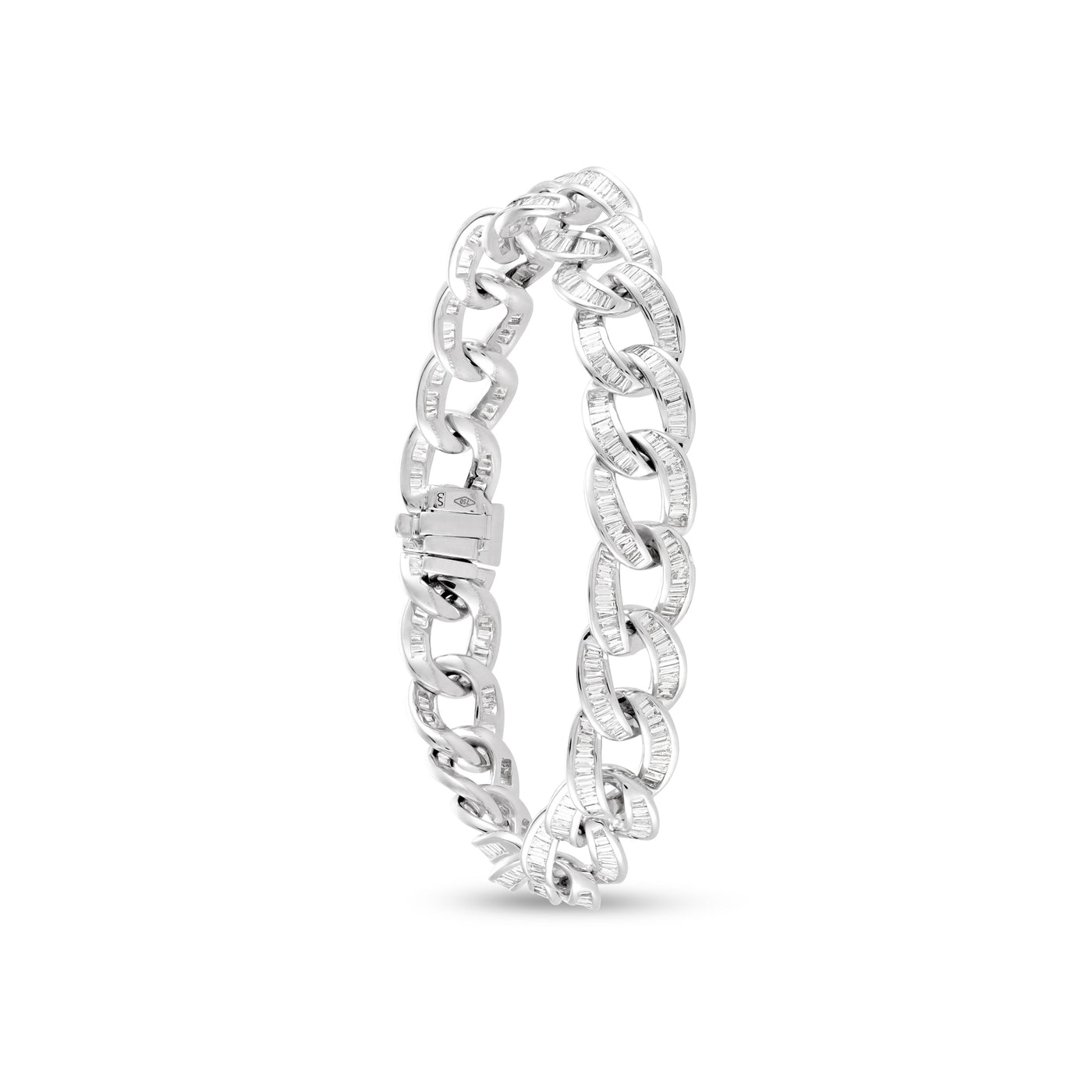 White Gold Baguette Diamond Bangle