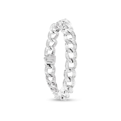  White Gold Baguette Diamond Bangle