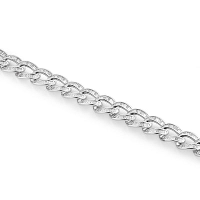  White Gold Baguette Diamond Bangle