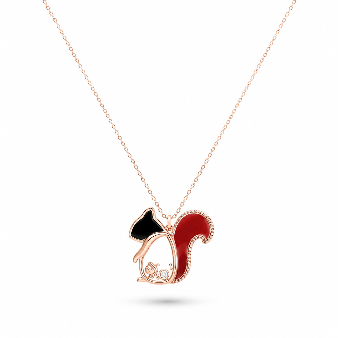 ICONS Rose Gold Diamond Squirrel Pendant