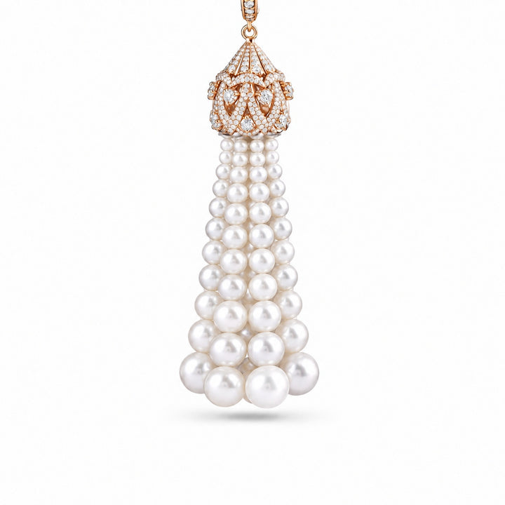 BAHR Rose Gold Diamond Pendant with Pearls