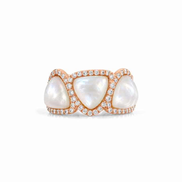 LA MINIERA Mother of Pearl Diamond Rose Gold Ring