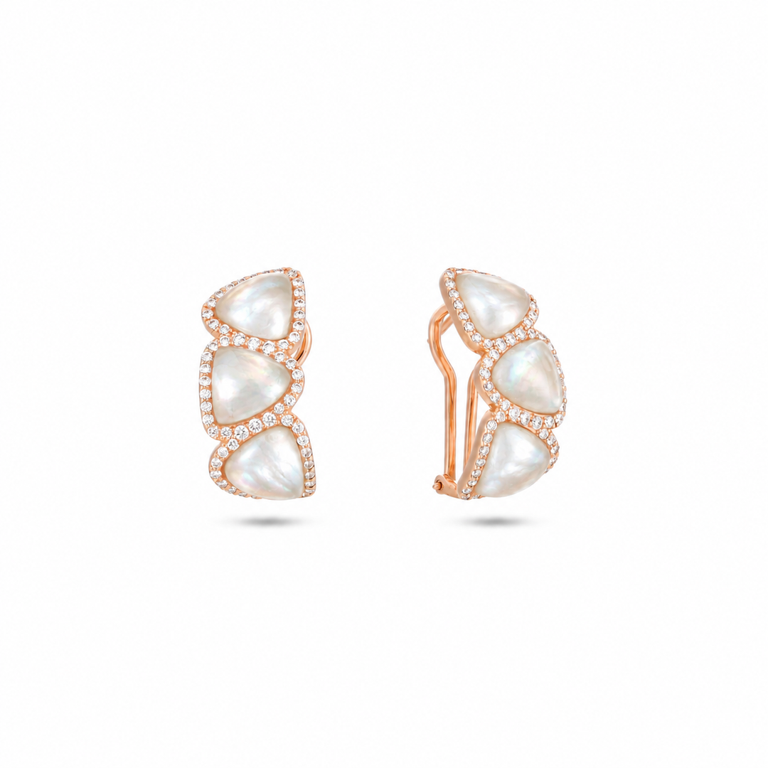 LA MINIERA Rose Gold Mother of Pearl Diamond Earring