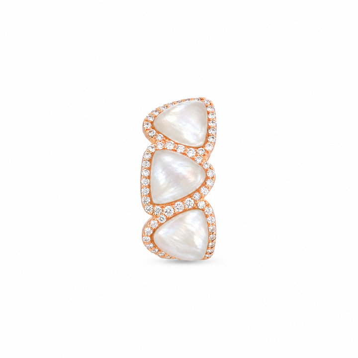 LA MINIERA Rose Gold Mother of Pearl Diamond Earring