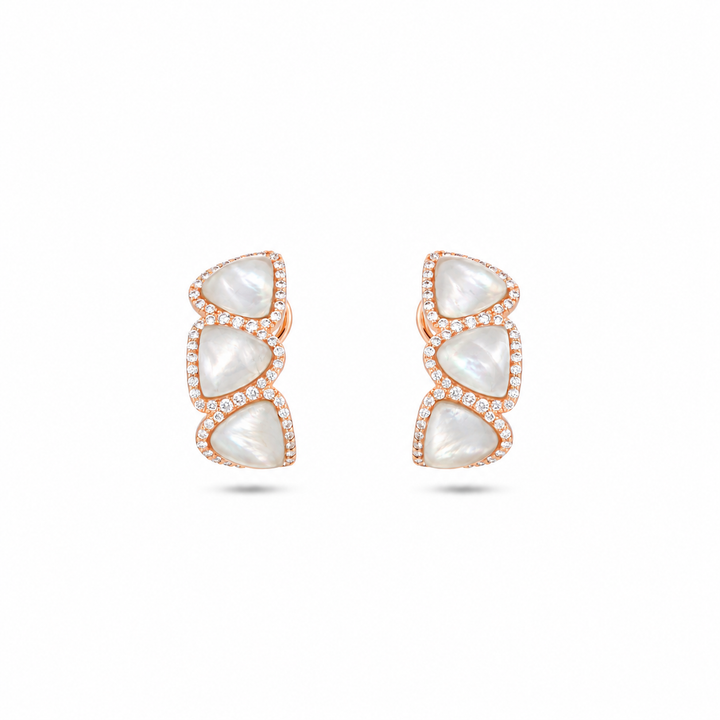 LA MINIERA Rose Gold Mother of Pearl Diamond Earring