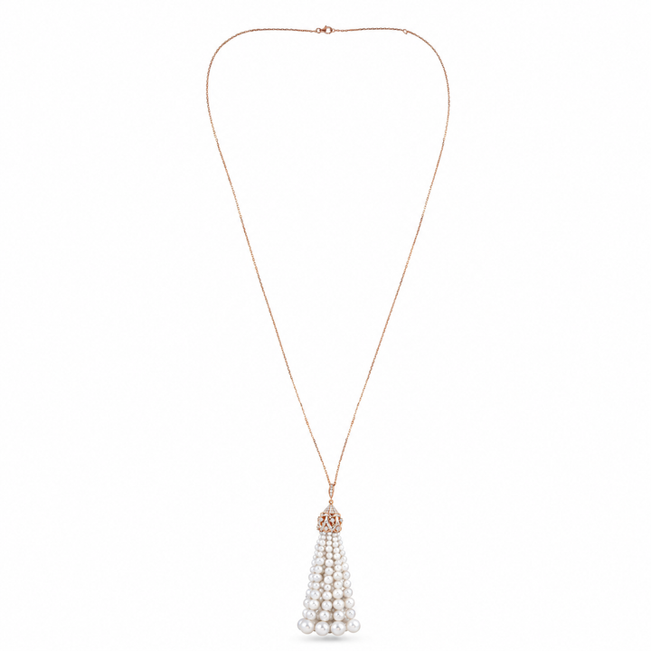 BAHR Rose Gold Diamond Pendant with Pearls